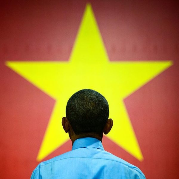 US President Barack Obama takes questions at the Young Southeast Asian Leaders Initiative town hall in Vietnam.