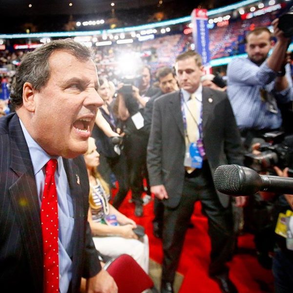 Just as Gov. Chris Christie sat with the NJ delegation, he was immediately questioned if it was true that he was upset that he wasn't picked as Vice President and he answered that he wasn't going to answer that question and that he wanted to listen to the speakers and out of respected for them he wasn't going to do any interviews. @njdotcom #starledger #politics #rnc #rncincle #chrischristie #trump #trump2016 #gop #election2016