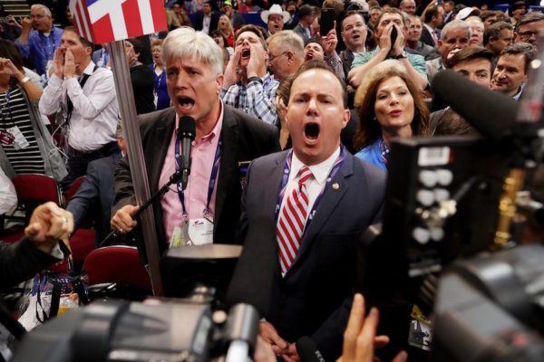 KTLA5 via CNN: Protest From Never-Trump Faction Breaks Out on Republican Convention Floor