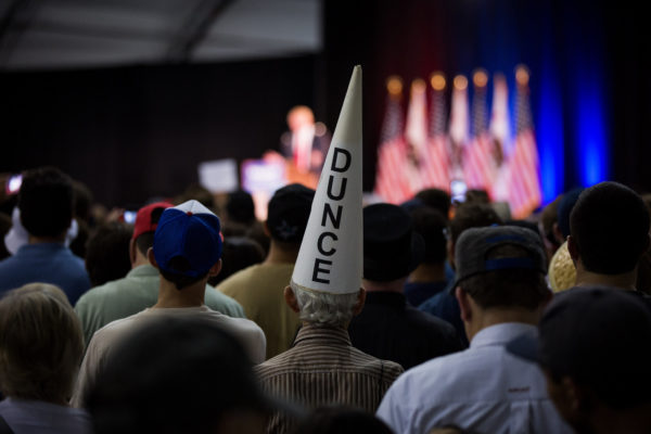 Damon Winter/The New York Times. caption: Donald J. Trump spoke at a campaign rally in San Jose, Calif. June 2016.)