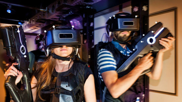 On July 1st, after months of running limited "beta testing," The Void is opening its first public attraction: a Ghostbusters-themed experience in New York City’s Times Square, located inside the Madame Tussauds wax museum. For $50, visitors can strap on a VR headset and a backpack computer fashioned into a Ghostbusters proton pack, pick up a matching gun-shaped plastic prop, and act out a cinematic fantasy in real life.Photo: James Bareham for The Verge.