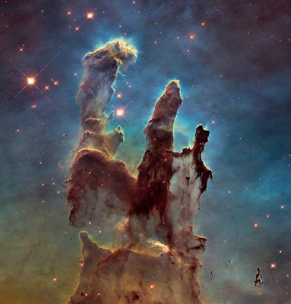 2014, New view of the Pillars of Creation, visible light, detail. Photo: NASA, ESA/Hubble and the Hubble Heritage Team. Photo: NASA, ESA/Hubble and the Hubble Heritage Team.