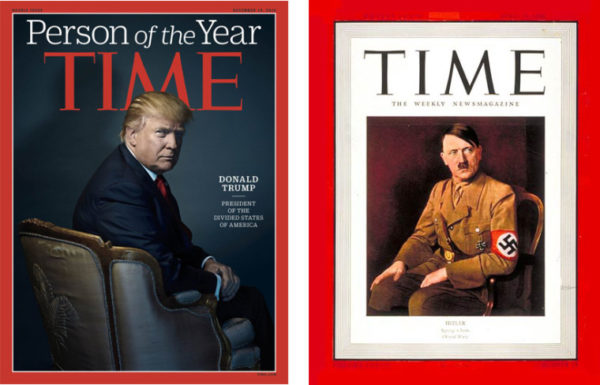 Trump and Hitler TIME Magazine Person of the Year covers.
