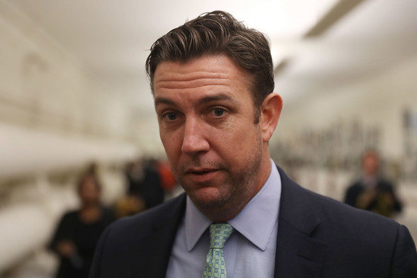 4 Rep. Duncan Hunter (R-CA) speaks to the media before a painting he found offensive and removed is rehung on the U.S. Capitol walls on January 10, 2017 in Washington, DC. The painting is part of a larger art show hanging in the Capitol and is by a recent high school graduate, David Pulphus, and depicts his interpretation of civil unrest in and around the 2014 events in Ferguson, Missouri. (Jan. 9, 2017 - Source: Joe Raedle/Getty Images North America)