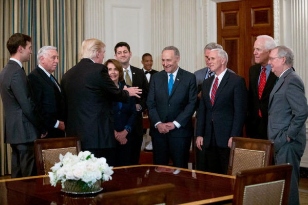President Trump met with leaders of Congress from both parties on Monday at the White House. Credit Doug Mills/The New York Times
