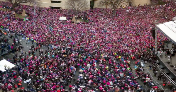 Detail of “Independence Avenue at peak crowd density” composite image by Joe Ward based on video from Urdu Voice of America