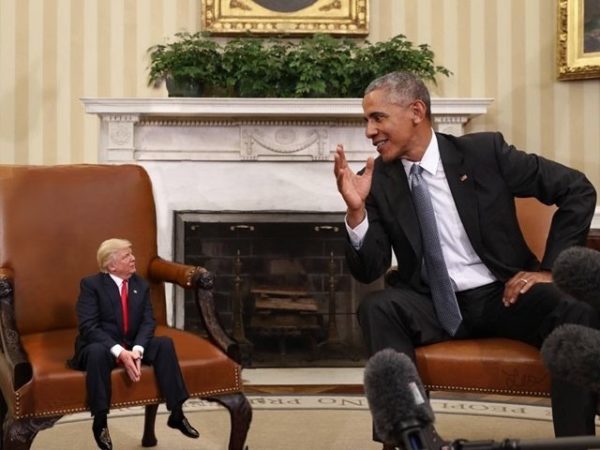 Tiny Trump with Obama Meme