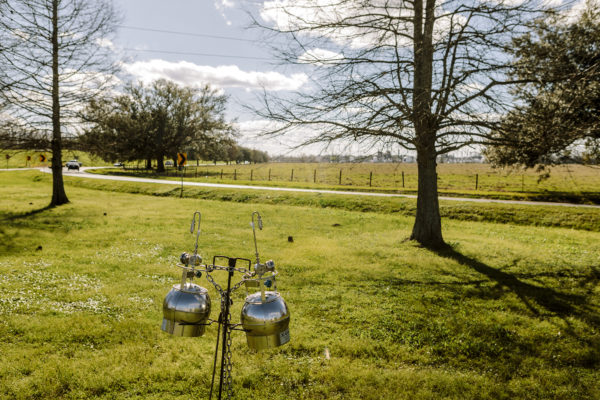 Reserve, LA - Feb 24, 2017 - Two air quality monitoring devices are mounted on public land near the Dupont/Denka plant. Photo by William Widmer