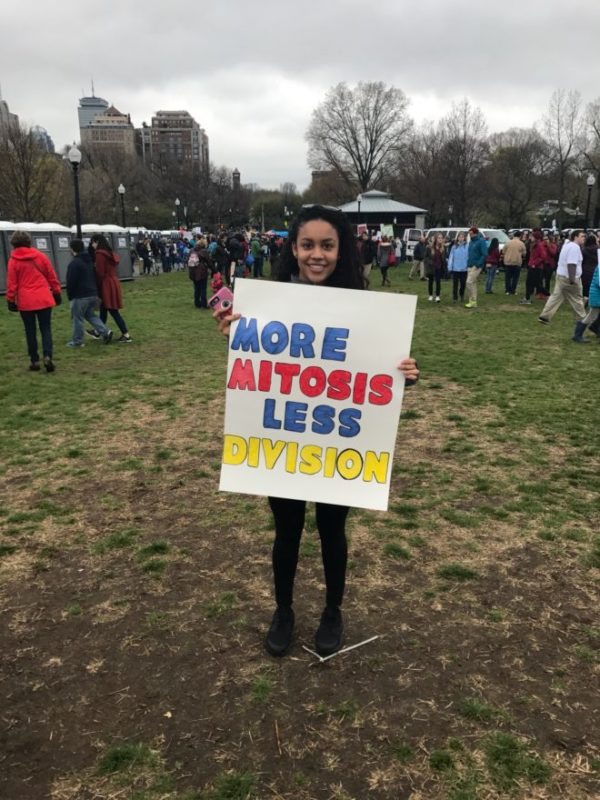 Fabianny Silverio, an undergrad at UMass Dartmouth, studies marketing and is out in Boston today with a message of inclusion. Photo: WIRED