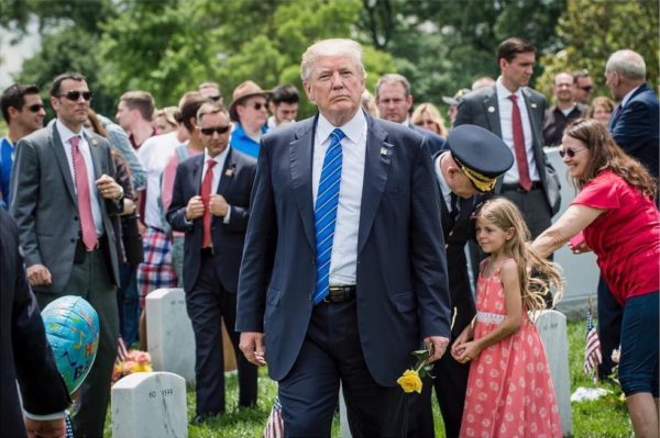 Photo: Pete Marovich/EPA via Instagram. On Memorial Day, US President Donald Trump visits Section 60 at Arlington National Cemetery in Arlington, Virginia, USA, on 29 May 2017. Section 60, is the burial ground in the cemetery where military personnel killed in the Global War on Terror since 2001 are interred.