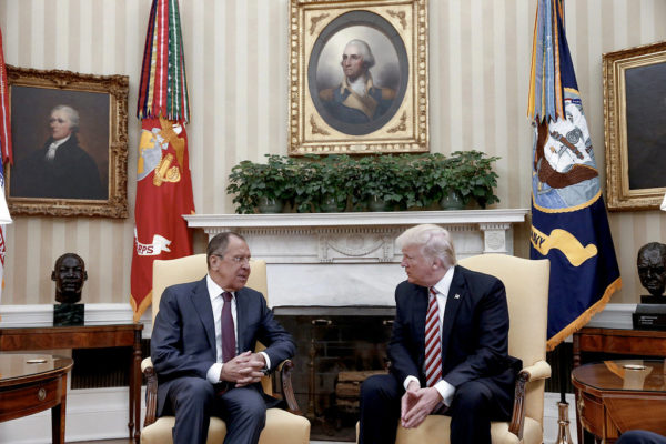 President Trump met with Sergey V. Lavrov, Russia’s foreign minister, in the White House last week. American journalists were barred, but Russia released photographs. Credit Russian Foreign Ministry