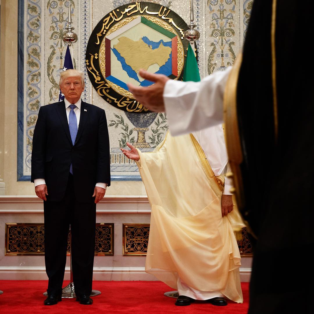 photo: evanvucci/instagram. #President #donaldtrump poses for photos with Gulf country leaders in Riyadh. 