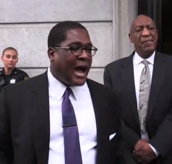 screenshot/NBC video. Scene on courthouse steps following the verdict in the Cosby trial. Bill Cosby’s sexual assault trial ended Saturday with a jury that was deadlocked on all counts. Montgomery County Judge Steven O’Neill declared a mistrial, but the case against the legendary comedian isn’t over after prosecutors said they would retry him. Cosby was accused of drugging and molesting #AndreaConstand at his home in Philadelphia in 2004. It was the only criminal case stemming from dozens of accusations of sexual misconduct — all of which Cosby denies.