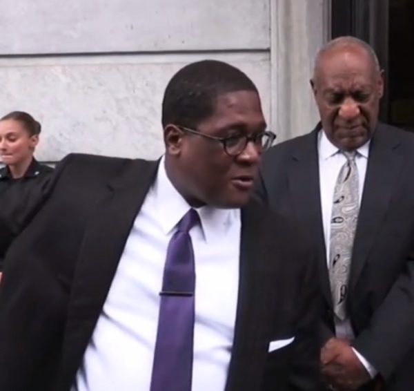 screenshot/NBC video. Scene on courthouse steps following the verdict in the Cosby trial. Bill Cosby’s sexual assault trial ended Saturday with a jury that was deadlocked on all counts. Montgomery County Judge Steven O’Neill declared a mistrial, but the case against the legendary comedian isn’t over after prosecutors said they would retry him. Cosby was accused of drugging and molesting #AndreaConstand at his home in Philadelphia in 2004. It was the only criminal case stemming from dozens of accusations of sexual misconduct — all of which Cosby denies.