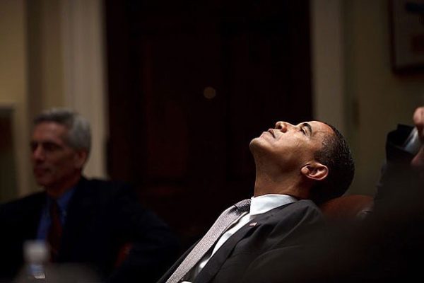 President Barack Obama during a budget meeting in the Roosevelt Room of the White House, Jan. 29, 2009. (Official White House Photo by Pete Souza)