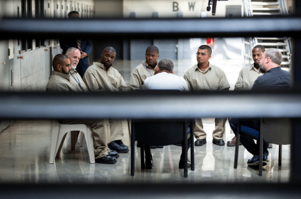 U.S. President Barack Obama meets with a group of inmates at El Reno Federal Correctional Institution July 16, 2015 in El Reno, Oklahoma. Obama's trip was the first visit by a sitting President to a federal prison. Official White House Photo by Pete Souza