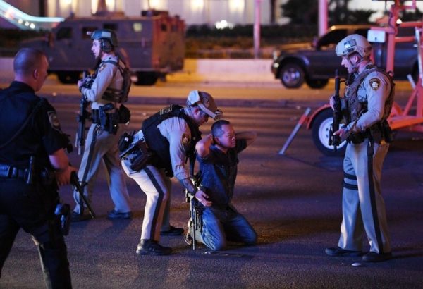 LAS VEGAS, NV - OCTOBER 02: Police officers stop a man who drove down Tropicana Ave. near Las Vegas Boulevard and Tropicana Ave, which had been closed after a mass shooting at a country music festival that left at least 2 people dead nearby on October 2, 2017 in Las Vegas, Nevada. The man was released. (Photo by Ethan Miller/Getty Images) Purchase a license Standard editorial rights Custom rights What are Standard Editorial Rights? SML 3000 x 2049 px | 10.00 x 6.83 in @ 300 dpi | 6.1 MP Size Guide $575.00USD ADD TO CART Details Restrictions: Contact your local office for all commercial or promotional uses. Full editorial rights UK, US, Ireland, Canada (not Quebec). Restricted editorial rights for daily newspapers elsewhere, please call. Credit: Ethan Miller / Staff Editorial #: 856528782 Collection: Getty Images News Date created: October 02, 2017 License type: Rights-managed Release info: Not released. More information Source: Getty Images North America Object name: 97808806 Max file size: 3000 x 2049 px (10.00 x 6.83 in) - 300 dpi - 2.82 MB