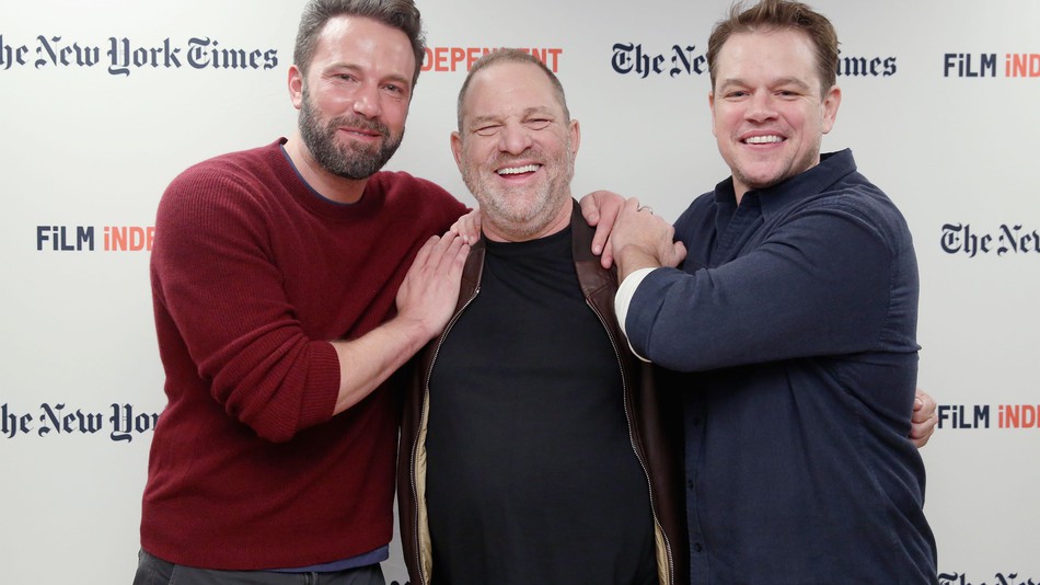 Ben Affleck, Harvey Weinstein, and Matt Damon in 2016, Mireya Acierto/WireImage