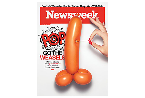 Newsweek sexual harassment penis cover. November 17, 2017