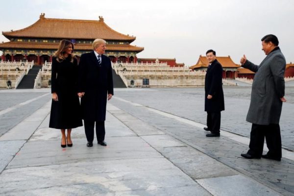 Donald and Melania Trump visit the Forbidden City with President Xi Jinping in Beijing, China, on November 8, 2017. Jonathan Ernst / Reuters