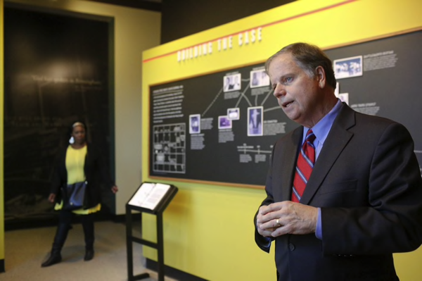 Photo 3 Brynn Anderson/Associated Press. Caption: Nov. 26, 2017 Jones speaks to the media about his role in the prosecutions of two Ku Klux Klan members charged in the 16th Street Baptist Church bombing at the Birmingham Civil Rights Institute in Birmingham in 1963.