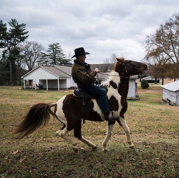 @jabinbotsford — @washingtonpost/Instagram. Caption: GOP Senate candidate Roy Moore rode his horse to the polls on Tuesday like he’s done in past elections to cast his ballot in the U.S. Senate race. Moore, who expressed confidence that he will win, was accompanied by his wife Kayla Moore, and voted at a rural fire station in the northeast Alabama community of Gallant.