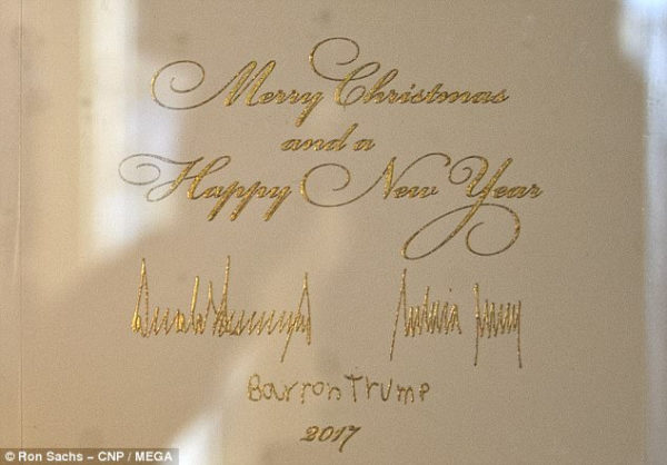 The Trump 2017 holiday, well, Christmas cards. Photo: Ron Sachs. CNP/Mega