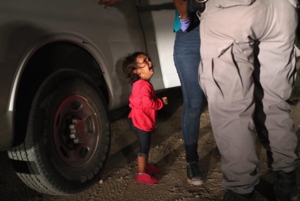 Photo: John Moore/Getty Images Caption: A two-year-old Honduran asylum seeker cries as her mother is searched and detained near the U.S.-Mexico border on June 12, 2018 in McAllen, Texas. The asylum seekers had rafted across the Rio Grande from Mexico and were detained by U.S. Border Patrol agents before being sent to a processing center for possible separation. Customs and Border Protection (CBP) is executing the Trump administration's 'zero tolerance' policy towards undocumented immigrants. U.S. Attorney General Jeff Sessions also said that domestic and gang violence in immigrants' country of origin would no longer qualify them for political asylum status.