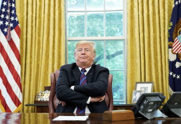 Photo: MANDEL NGAN / AFP Caption: US President Donald Trump speaks to reporters after a phone conversation with Mexico’s President Enrique Pena Nieto on trade in the Oval Office of the White House in Washington, DC on August 27, 2018.