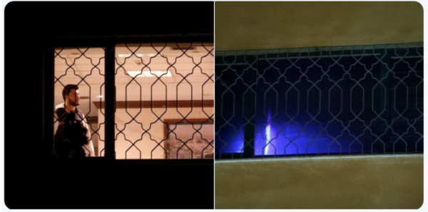 CAPTION 1: A Turkish forensic expert is seen from a window as he works inside Saudi Arabia's consulate in Istanbul, October 15, 2018. REUTERS/Kemal Aslan CAPTION 2: A forensic UV light is seen as Turkish police experts work inside a room of Consul General of Saudi Arabia Mohammad al-Otaibi at Saudi Arabia's consulate in Istanbul, October 15, 2018. REUTERS/Murad Sezer