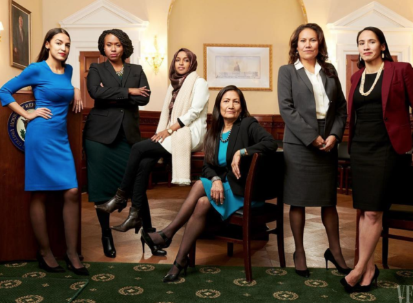 Photo: New Women of Congress. Martin Schoeller for Vanity Fair (From left to right) Alexandria Ocasio-Cortez, Ayanna Pressley, Ilhan Omar, Deb Haaland, Veronica Escobar, and Sharice Davids.