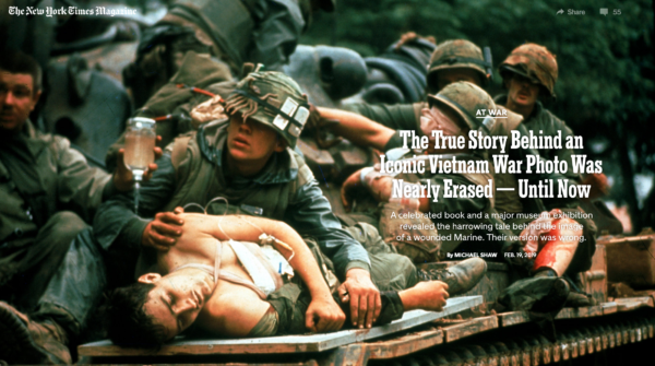 New York Times Magazine, February 19, 2019. The True Story Behind an Iconic Vietnam War Photo Was Nearly Erased — Until Now, by Michael Shaw