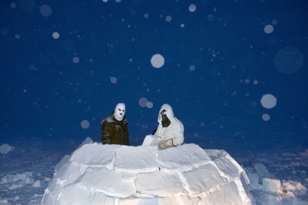 Photo: Louie Palu for National Geographic. Caption: Canadian soldiers building a traditional Inuit igloo as an improvised survival shelter near a camp at the Crystal City training area near Resolute Bay and the Polar Continental Shelf Program in temperatures as low as -50 degrees Celsius in Nunavut, Canada. (Photo taken Mar 1, 2018).