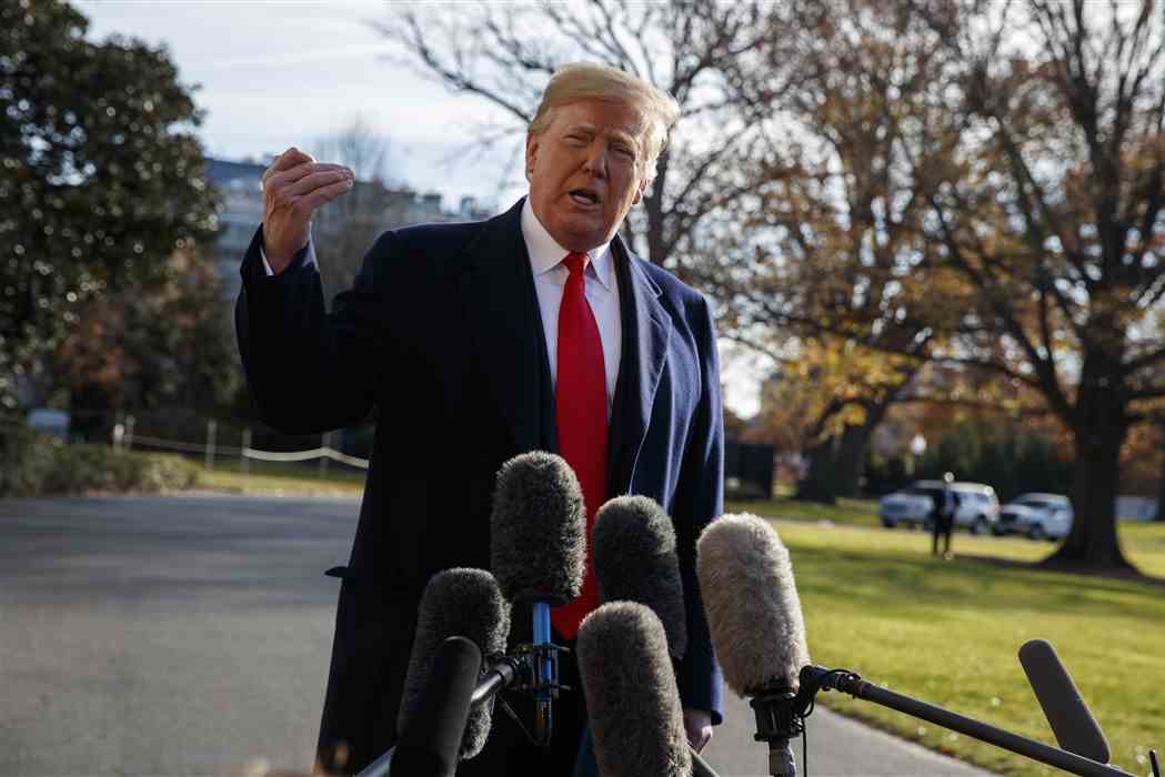 President Donald Trump announces that he is nominating William Barr, attorney general under President George H.W. Bush, as his attorney general, on the South Lawn of the White House, Friday, Dec. 7, 2018, in Washington. (AP Photo/Evan Vucci)