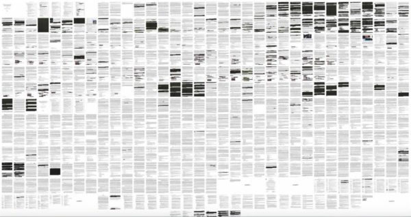 Redacted Mueller Report. Jon Schleuss/Los Angeles Times.