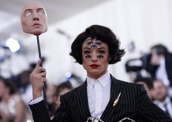 Photo: Mario Anzuoni/REUTERS Ezra Miller arrives at the Met Gala in New York City, May 6, 2019.