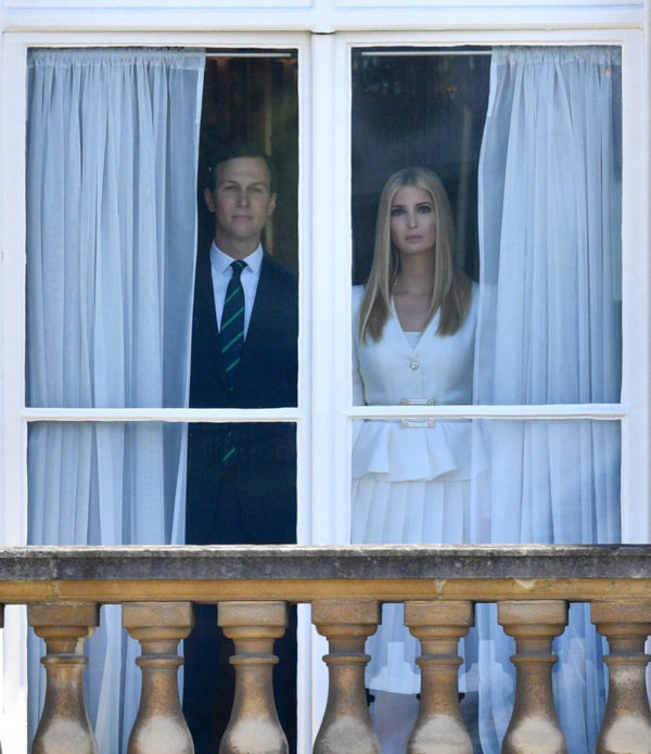 PHOTO: Tim Rooke JUNE 3, 2019 Jared Kushner and Ivanka Trump at the ceremonial welcome at Buckingham Palace for the state visit of President Donald Trump and First Lady Melania Trump.