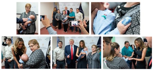 First Lady Melania Trump and President Donald J. Trump pose for photos and meet members of the Anchondo family Wednesday, Aug. 7, 2019, at the University Medical Center of El Paso in El Paso, Texas. Jordan and Andre Anchondo were among the 22 people killed in a mass shooting Saturday at a Walmart in El Paso. (Official White House Photo by Andrea Hanks)