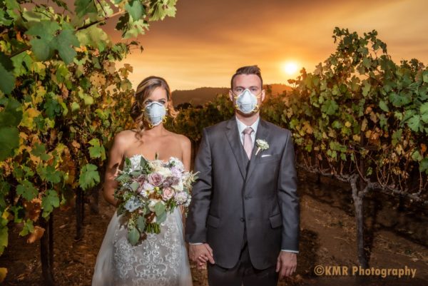 Katie and Curtis Ferland’s wedding photo in Sonoma county. Photograph: Karna Roa