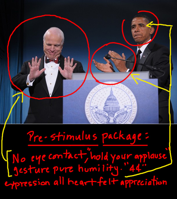 Stimulus Showdown (Or: Remember The Inauguration Eve Dinner Honoring John McCain?)
