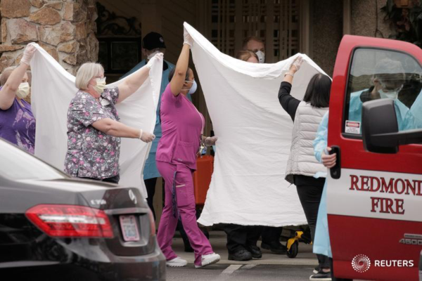 PHOTO: David Ryder /REUTERS. Caption: Six people in the Seattle area have died of illness caused by the coronavirus, health officials said on Monday, as authorities across the United States scrambled to prepare for more infections.  