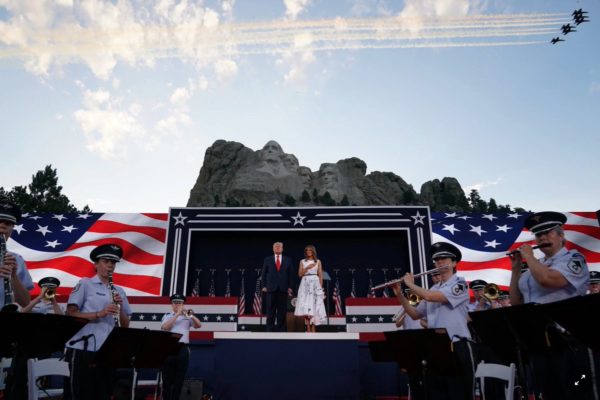 Photo: Anna Moneymaker for The New York Times. President Trump bemoaned the removal of monuments across the country as a left-wing attack on “national heritage” in a divisive Independence Day speech at Mount Rushmore.