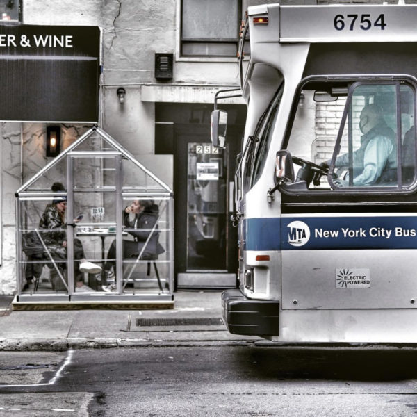 Photo: Timothy Clary Fine Dining.“People having lunch in their private cabana in Midtown NYC. January 5, 2020.