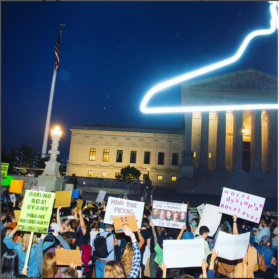 Chatting the Pictures: Hanger Electrifies SCOTUS Abortion Protest